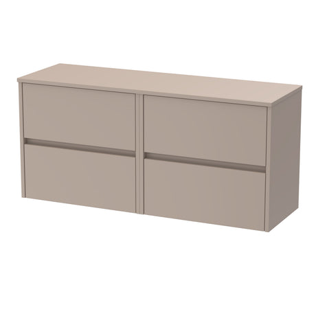 [BFED3304W2] Chartley Contemporary 4 Drawer Handleless Wall Hung Vanity Unit with Worktop, 1200mm, Choice of Colour - Cutout