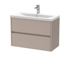 [BFED3306A] Chartley Square Wall Hung 2 Drawer Vanity Unit & Ceramic Basin, 800mm, Choice of Finish - Cutout