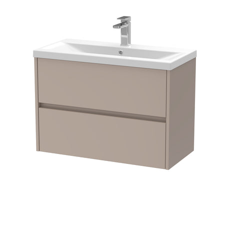 [BFED3306A] Chartley Square Wall Hung 2 Drawer Vanity Unit & Ceramic Basin, 800mm, Choice of Finish - Cutout