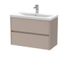 [BFED3306A] Chartley Square Wall Hung 2 Drawer Vanity Unit & Ceramic Basin, 800mm, Choice of Finish - Cutout