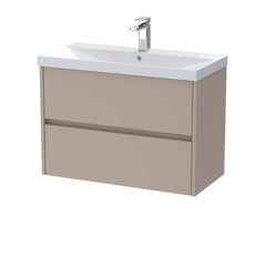 [BFED3306D] Chartley Contemporary 2 Drawer Wall Hung Vanity Unit with Thin Edge Basin, Choice of Size and Colour - Cutout