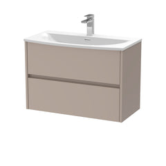 [BFED3306G] Chartley Contemporary 2 Drawer Wall Hung Vanity Unit with Curved Basin, Choice of Size and Colour - Cutout