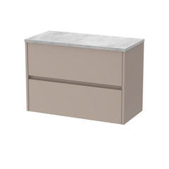 [BFED3306LBG] Chartley Contemporary 2 Drawer Wall Hung Vanity Unit with Laminate Worktop, Choice of Size and Colour - Cutout