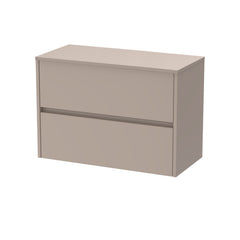 [BFED3306W] Chartley Contemporary 2 Drawer Wall Hung Vanity Unit with Worktop, Choice of Size and Colour - Cutout