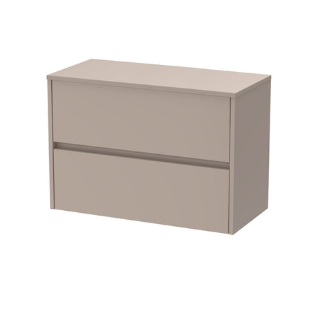 [BFED3306W] Chartley Contemporary 2 Drawer Wall Hung Vanity Unit with Worktop, Choice of Size and Colour - Cutout