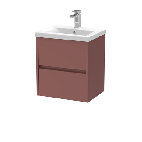 [BFED3402A] Chartley Edge Square Wall Hung 2 Drawer Vanity Unit & Ceramic Basin, 500mm, Choice of Finish - Cutout