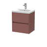 [BFED3402A] Chartley Edge Square Wall Hung 2 Drawer Vanity Unit & Ceramic Basin, 500mm, Choice of Finish - Cutout