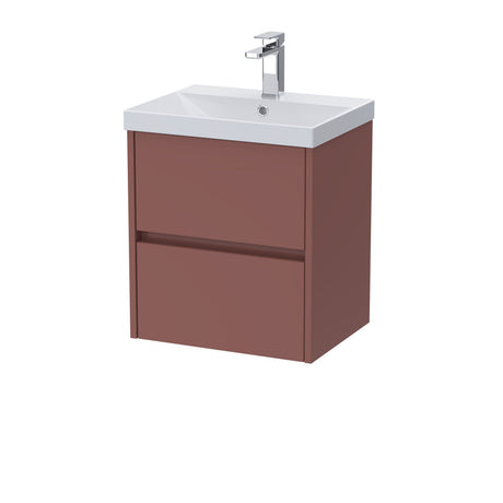 [BFED3402D] Chartley Contemporary 2 Drawer Wall Hung Vanity Unit with Thin Edge Basin, Choice of Size and Colour - Cutout