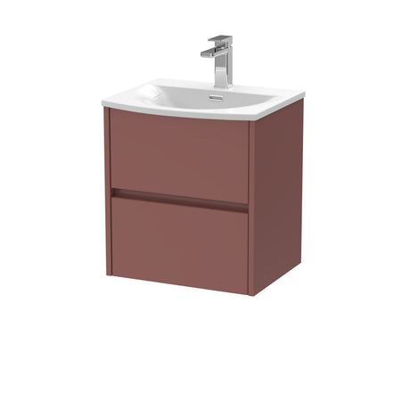 [BFED3402G] Chartley Contemporary 2 Drawer Wall Hung Vanity Unit with Curved Basin, Choice of Size and Colour - Cutout