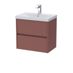 [BFED3404D] Chartley Contemporary 2 Drawer Wall Hung Vanity Unit with Thin Edge Basin, Choice of Size and Colour - Cutout