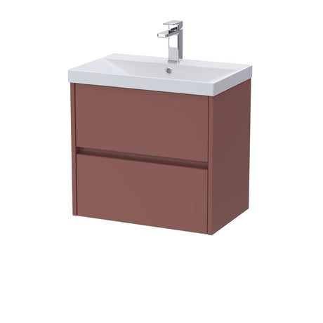 [BFED3404D] Chartley Contemporary 2 Drawer Wall Hung Vanity Unit with Thin Edge Basin, Choice of Size and Colour - Cutout