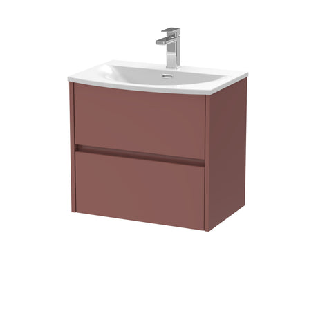[BFED3404G] Chartley Contemporary 2 Drawer Wall Hung Vanity Unit with Curved Basin, Choice of Size and Colour - Cutout