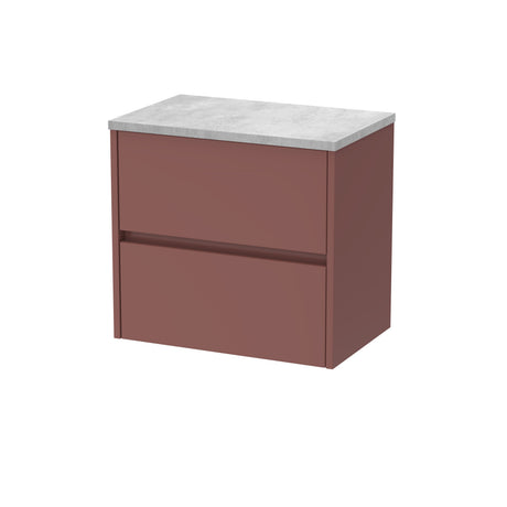 [BFED3404LBG] Chartley Contemporary 2 Drawer Wall Hung Vanity Unit with Laminate Worktop, Choice of Size and Colour - Cutout