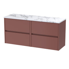 [BFED3404LCM2] Chartley Contemporary 4 Drawer Wall Hung Vanity Unit with Laminate Worktop, 1200mm, Choice of Colour - Cutout