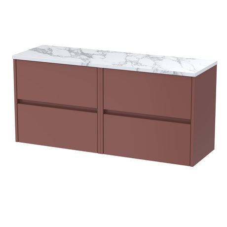 [BFED3404LCM2] Chartley Contemporary 4 Drawer Wall Hung Vanity Unit with Laminate Worktop, 1200mm, Choice of Colour - Cutout