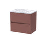 [BFED3404LCM] Chartley Contemporary 2 Drawer Wall Hung Vanity Unit with Laminate Worktop, Choice of Size and Colour - Cutout