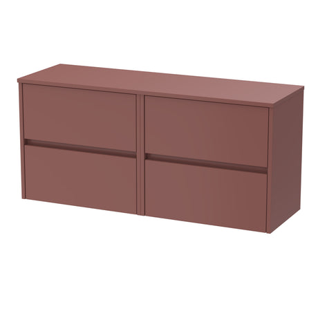 [BFED3404W2] Chartley Contemporary 4 Drawer Handleless Wall Hung Vanity Unit with Worktop, 1200mm, Choice of Colour - Cutout