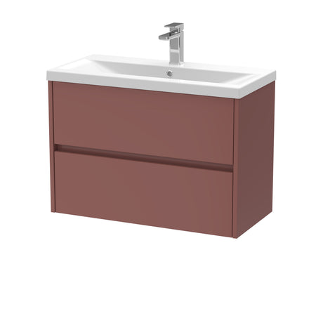 [BFED3406A] Chartley Square Wall Hung 2 Drawer Vanity Unit & Ceramic Basin, 800mm, Choice of Finish - Cutout