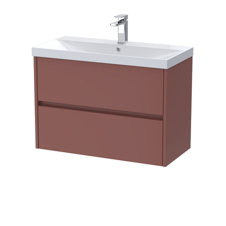 [BFED3406D] Chartley Contemporary 2 Drawer Wall Hung Vanity Unit with Thin Edge Basin, Choice of Size and Colour - Cutout
