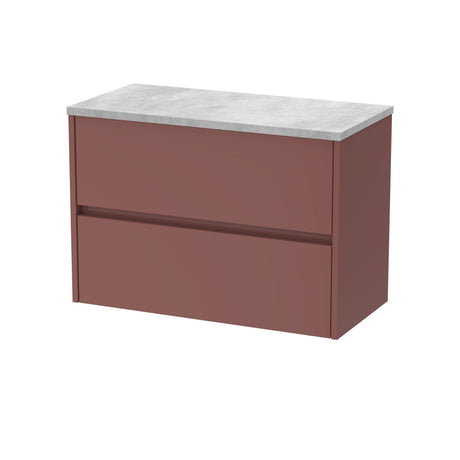 [BFED3406LBG] Chartley Contemporary 2 Drawer Wall Hung Vanity Unit with Laminate Worktop, Choice of Size and Colour - Cutout