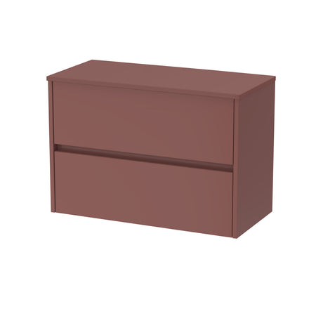 [BFED3406W] Chartley Contemporary 2 Drawer Wall Hung Vanity Unit with Worktop, Choice of Size and Colour - Cutout