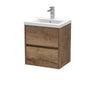 [BFED3802A] Chartley Edge Square Wall Hung 2 Drawer Vanity Unit & Ceramic Basin, 500mm, Choice of Finish - Cutout