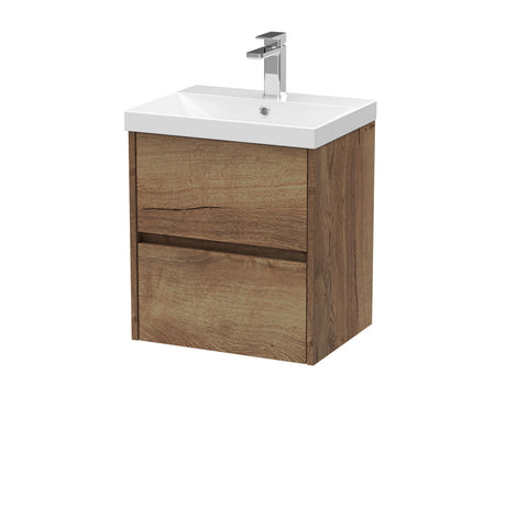 [BFED3802D] Chartley Contemporary 2 Drawer Wall Hung Vanity Unit with Thin Edge Basin, Choice of Size and Colour - Cutout