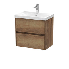 [BFED3804D] Chartley Contemporary 2 Drawer Wall Hung Vanity Unit with Thin Edge Basin, Choice of Size and Colour - Cutout
