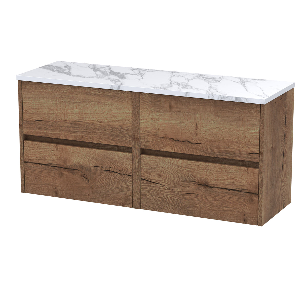 [BFED3804LCM2] Chartley Contemporary 4 Drawer Wall Hung Vanity Unit with Laminate Worktop, 1200mm, Choice of Colour - Cutout
