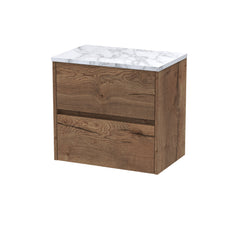 [BFED3804LCM] Chartley Contemporary 2 Drawer Wall Hung Vanity Unit with Laminate Worktop, Choice of Size and Colour - Cutout
