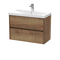 [BFED3806D] Chartley Contemporary 2 Drawer Wall Hung Vanity Unit with Thin Edge Basin, Choice of Size and Colour - Cutout