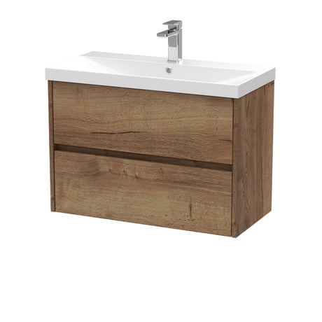 [BFED3806D] Chartley Contemporary 2 Drawer Wall Hung Vanity Unit with Thin Edge Basin, Choice of Size and Colour - Cutout