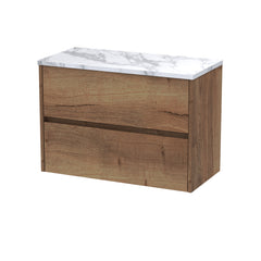 [BFED3806LCM] Chartley Contemporary 2 Drawer Wall Hung Vanity Unit with Laminate Worktop, Choice of Size and Colour - Cutout