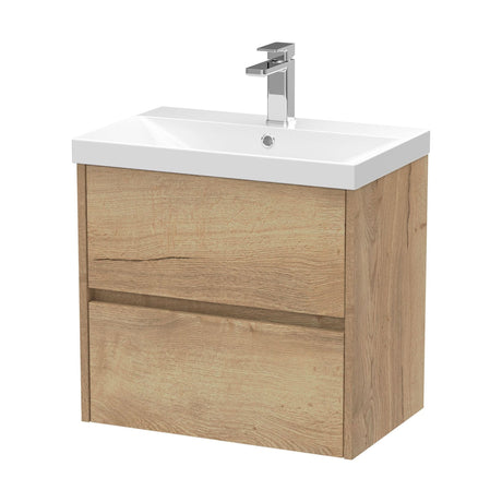[BFED804D] Chartley Contemporary 2 Drawer Wall Hung Vanity Unit with Thin Edge Basin, Choice of Size and Colour - Cutout