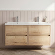 [BFED804F] Chartley Contemporary 4 Drawer Wall Hung Vanity Unit with Double Basin, Autumn Oak, 1200mm - Silo