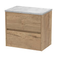 [BFED804LBG] Chartley Contemporary 2 Drawer Wall Hung Vanity Unit with Laminate Worktop, 600mm - Cutout