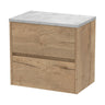 [BFED804LBG] Chartley Contemporary 2 Drawer Wall Hung Vanity Unit with Laminate Worktop, Choice of Size and Colour - Cutout