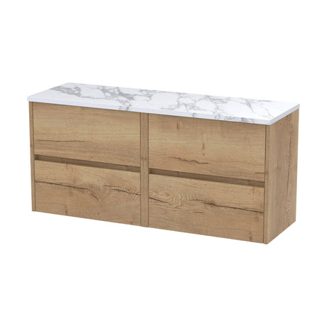 [BFED804LCM2] Chartley Contemporary 4 Drawer Wall Hung Vanity Unit with Laminate Worktop, 1200mm, Choice of Colour - Cutout