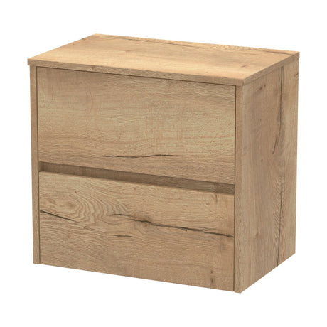 [BFED804W] Chartley Contemporary 2 Drawer Wall Hung Vanity Unit with Worktop, Choice of Size and Colour - Cutout