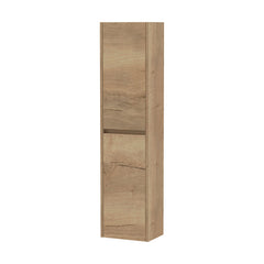 [BFED862] Edge Square Wall Hung 2 Door Tall Bathroom Unit, 350mm - Woodgrain Autumn Oak - Balterley - Cutout