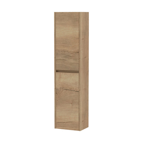 [BFED862] Edge Square Wall Hung 2 Door Tall Bathroom Unit, 350mm - Woodgrain Autumn Oak - Balterley - Cutout