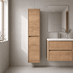 [BFED862] Chartley Square Wall Hung 2 Door Tall Bathroom Unit, 350mm, Choice of Finish
