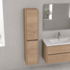 [BFED862] Chartley Square Wall Hung 2 Door Tall Bathroom Unit, 350mm, Choice of Finish