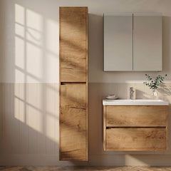[BFED862] Chartley Square Wall Hung 2 Door Tall Bathroom Unit, 350mm, Choice of Finish - Silo