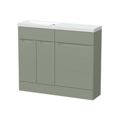 [BFFAR3101] Teddesley Contemporary Floor Standing Compact 2 Door Combination Vanity Basin WC Unit with Polymarble Basin, 1000mm, Choice of Colour - Cutout