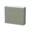 [BFFAR3101] Teddesley Contemporary Floor Standing Compact 2 Door Combination Vanity Basin WC Unit with Polymarble Basin, 1000mm, Choice of Colour - Cutout