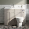 [BFFAR3201] Teddesley Contemporary Floor Standing Compact 2 Door Combination Vanity Basin WC Unit with Polymarble Basin, 1000mm, Choice of Colour - Silo