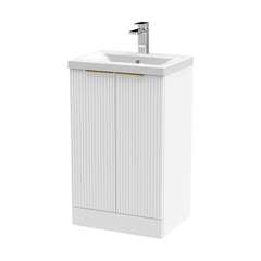 [BFFF123AH324] Tixall Fluted Front Floor Standing Vanity Basin Unit with Choice of Size, Colour and Handle Options - Cutout
