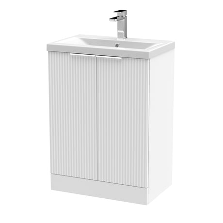 Fluted Front Floor Standing Vanity Basin Unit with Choice of Size, Colour and Handle Options
