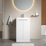 Fluted Front Floor Standing Vanity Basin Unit with Choice of Size, Colour and Handle Options